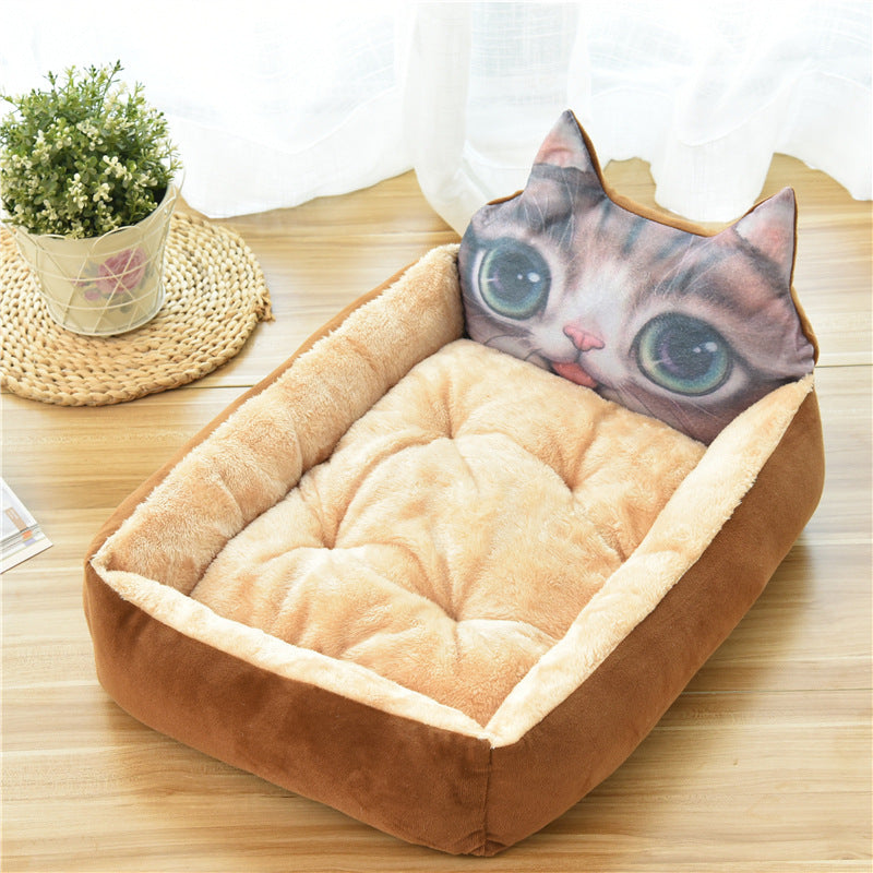 Large Pet Cat Dog Bed 7Colors Warm Cozy Soft Fleece Nest Dog Cat Beds