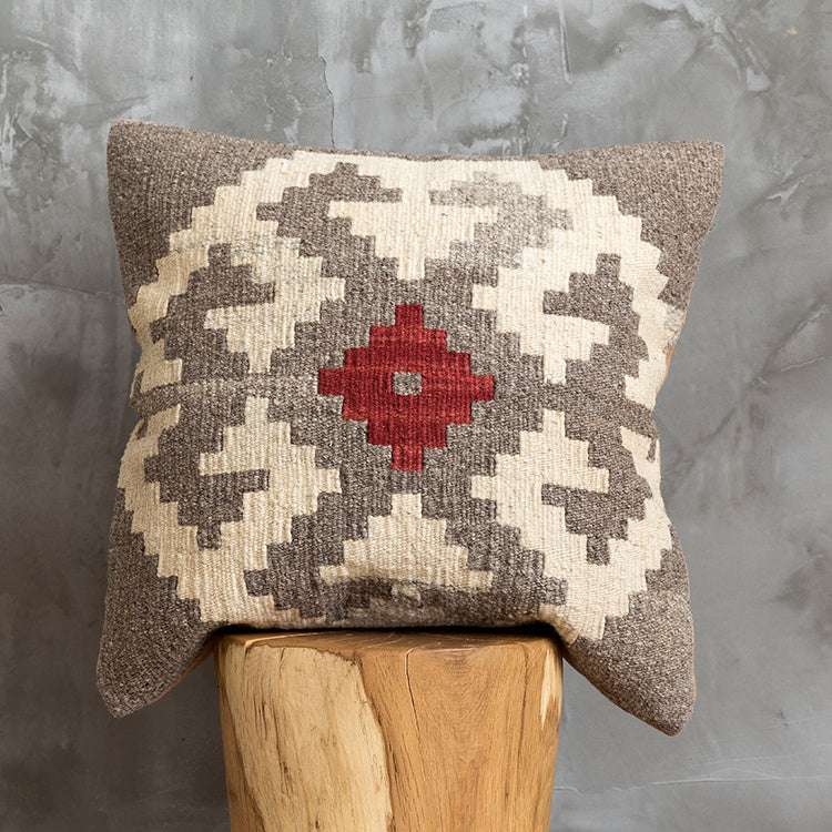 American Country Style Imported From India  Ethnic Style  Kilim Hand Woven Hard Wool Pillow Cover   Cushion