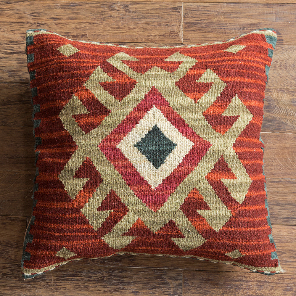 American Country Style Imported From India  Ethnic Style  Kilim Hand Woven Hard Wool Pillow Cover   Cushion