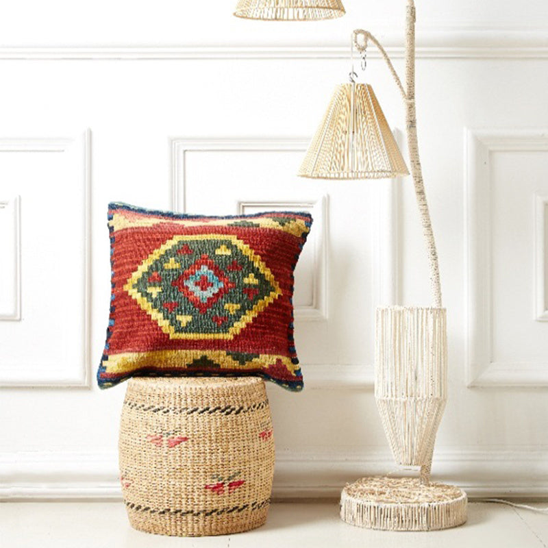 American Country Style Imported From India  Ethnic Style  Kilim Hand Woven Hard Wool Pillow Cover   Cushion