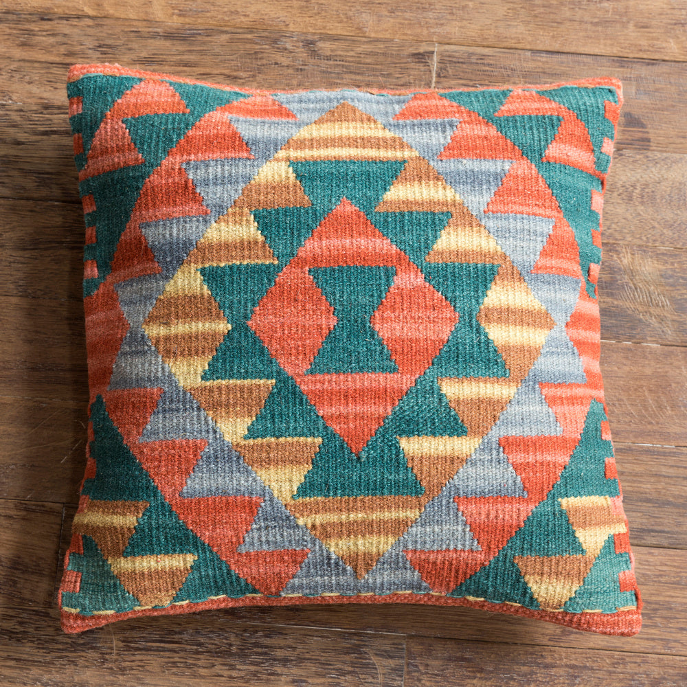 American Country Style Imported From India  Ethnic Style  Kilim Hand Woven Hard Wool Pillow Cover   Cushion