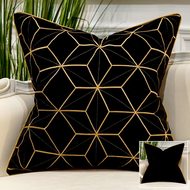 Embroidered Throw Pillow for Modern Light Luxury Sofa