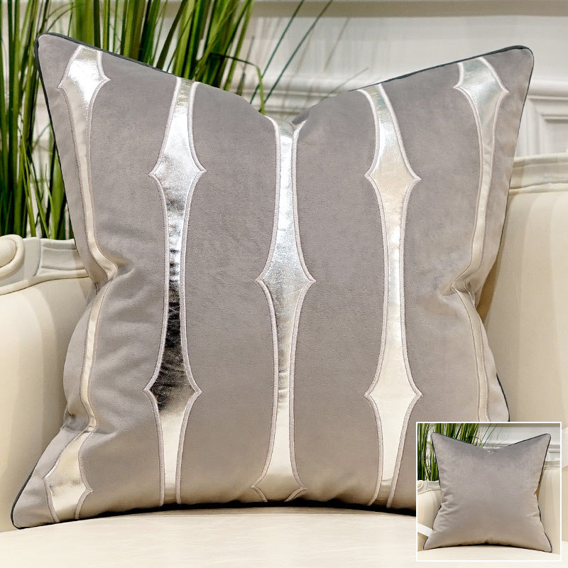 Embroidered Throw Pillow for Modern Light Luxury Sofa