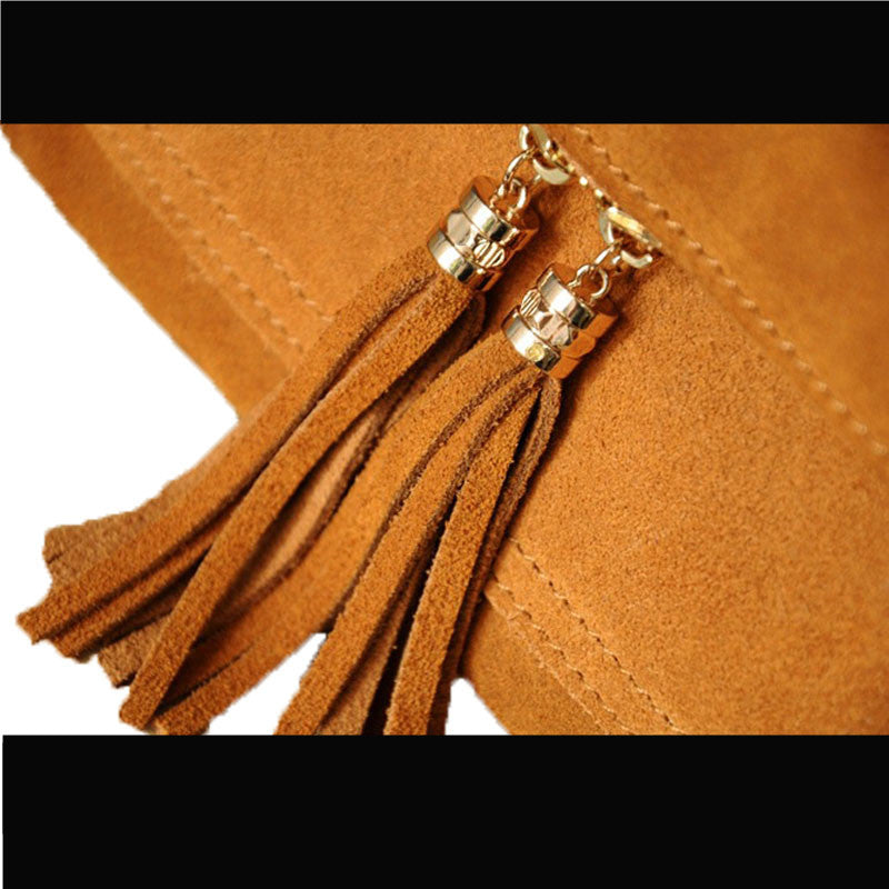 Women'S Leather Folding Cover Crossbody Bag, Tassel Pendant Crossbody Bag, One Piece Wholesale