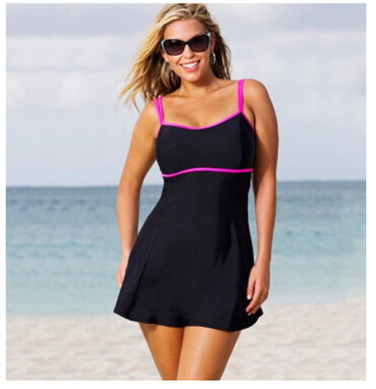 Tummy-control one-piece swim dress