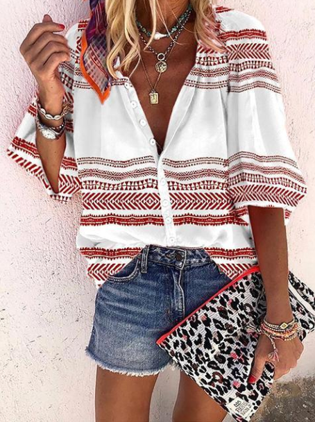 Printed trendy fashion shirt blouse