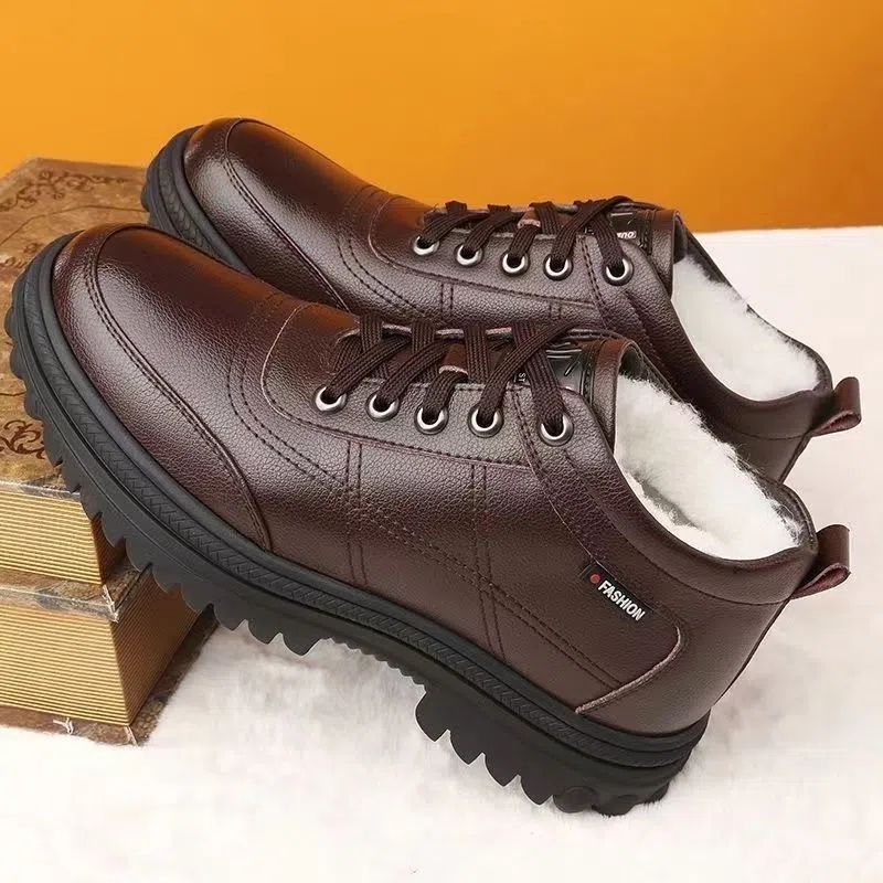 Winter New Fleece-lined Thickened Men's Cotton Shoes