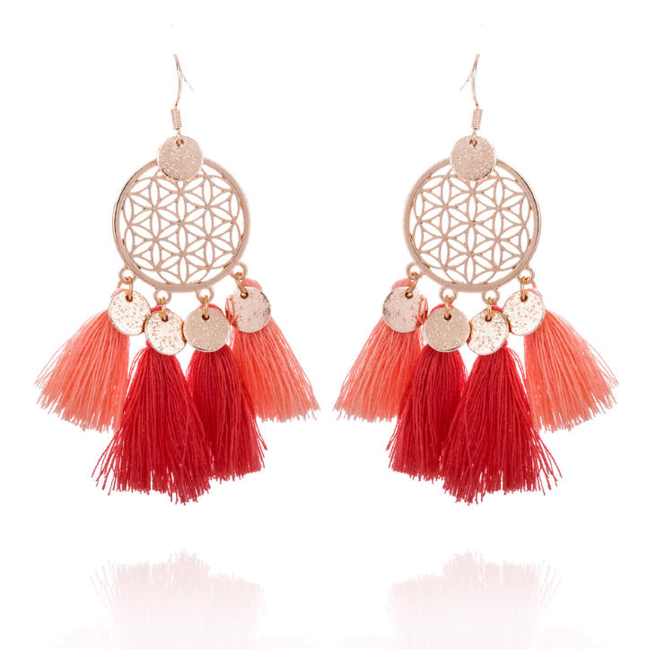 Tassel Earrings Dreamcatcher Sequin Earrings