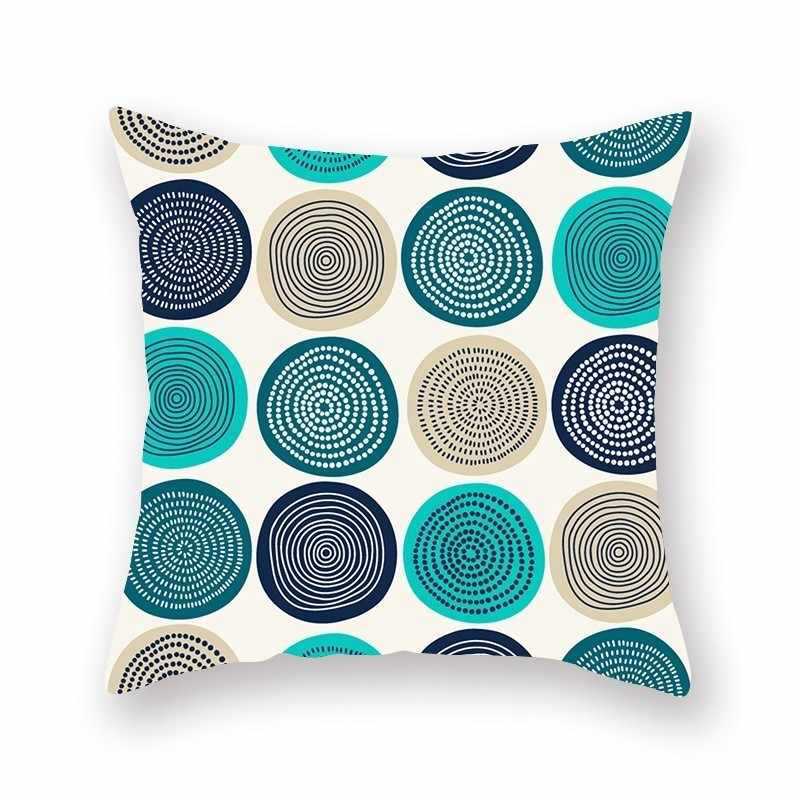 Green geometric pillow cover