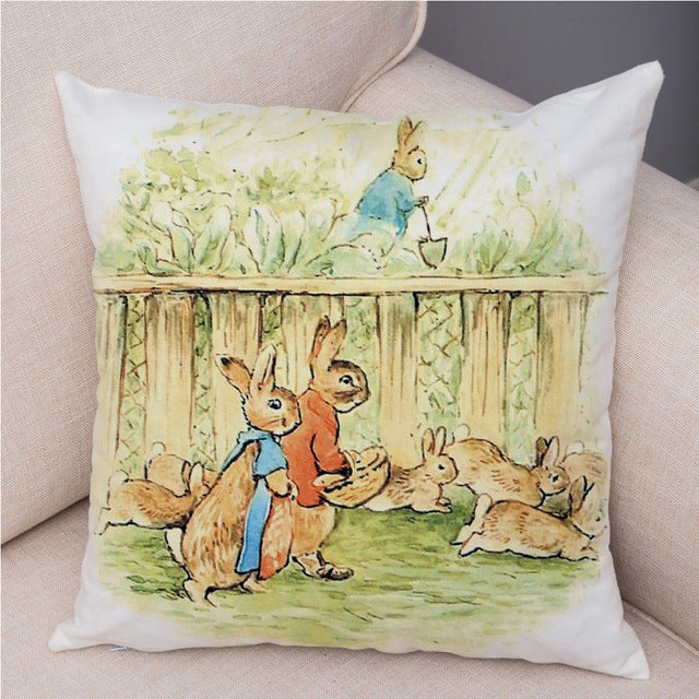 Rabbit Peach Skin Fabric Pillow Cover