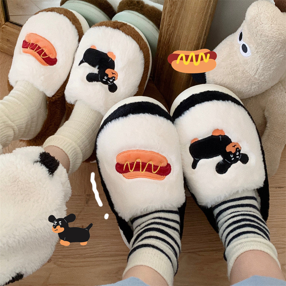 Women's Fleece-lined Thermal Cotton Slippers