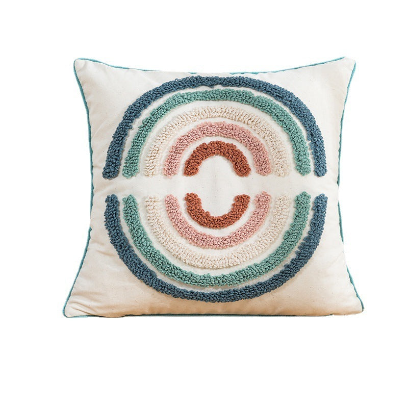 Simple Loop Pile Round Pillow Cover