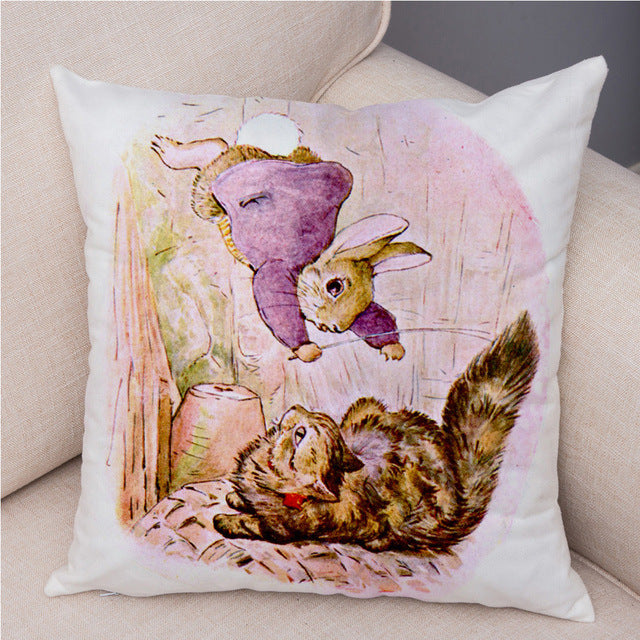 Rabbit Peach Skin Fabric Pillow Cover