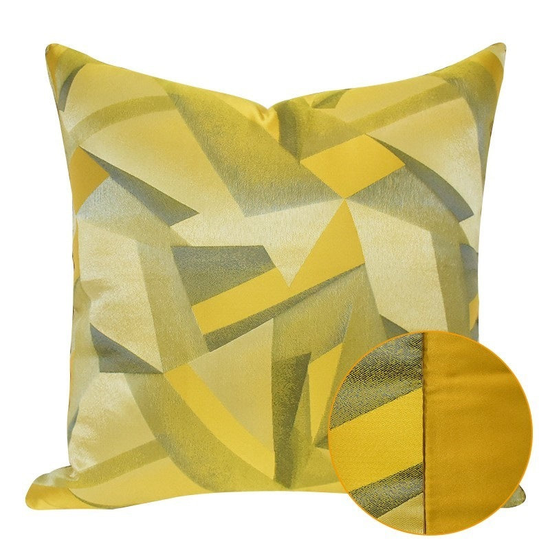 Yellow and Green Geometric Pillow Cover