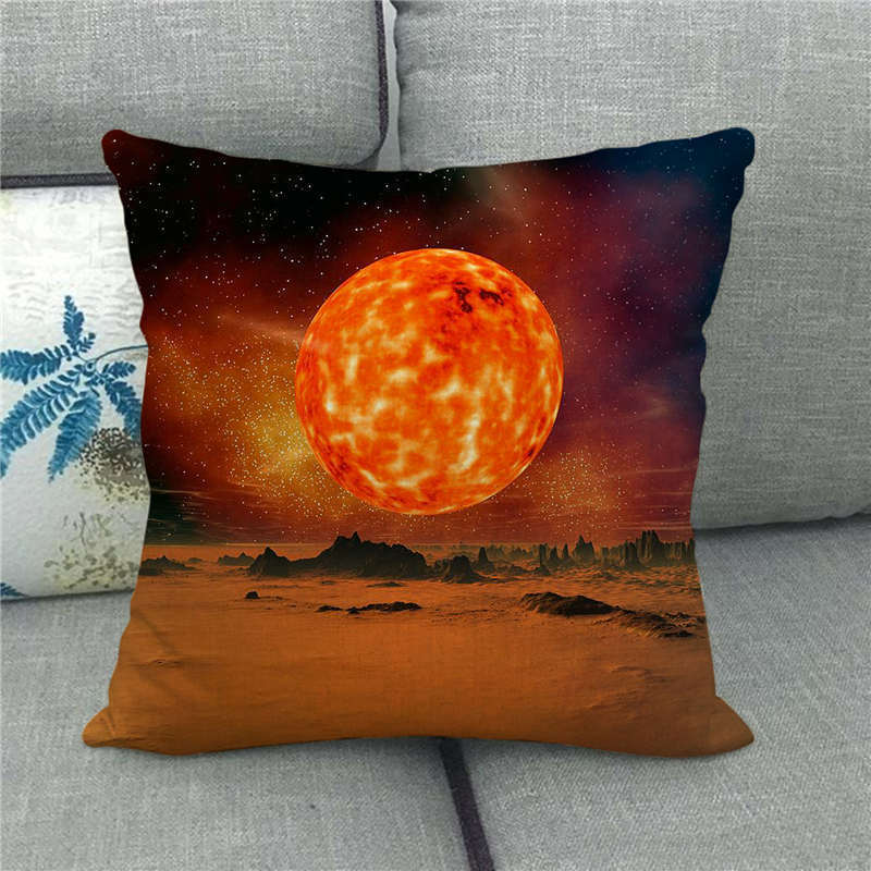 Interstellar Universe Scenery Linen Pillow Cover