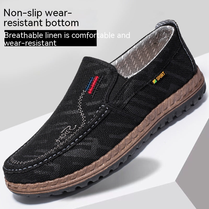 Men's Breathable Canvas Shoes Soft Bottom Non-slip