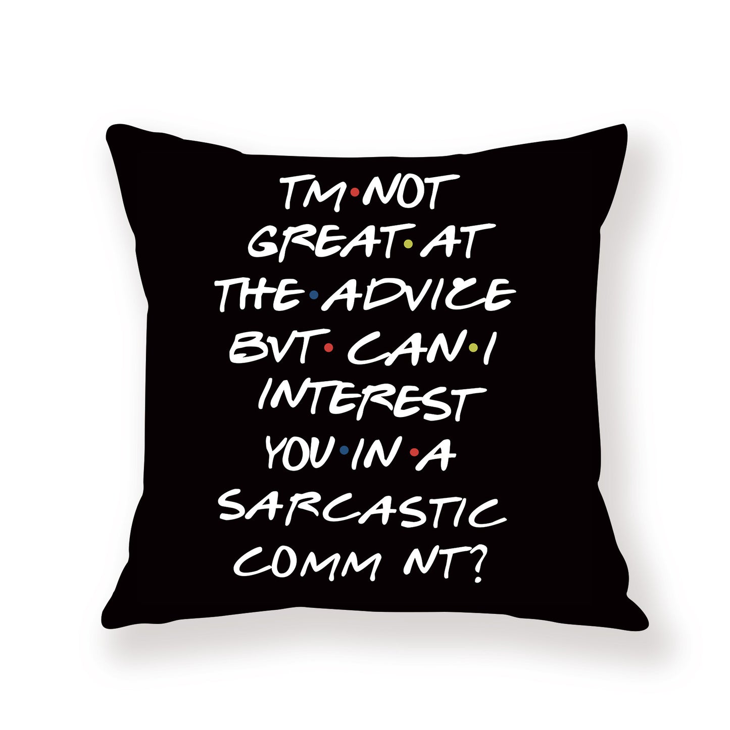 Black English Letter Pillow Cover Text