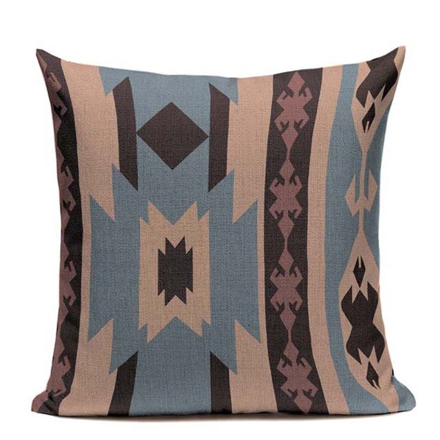 Shabby Chic Geometric Linen Pillowcase