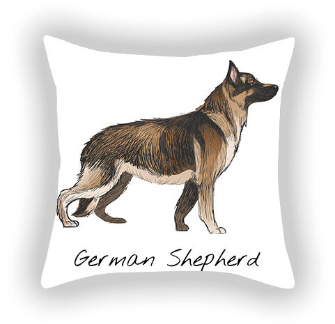 Doggies!  Printed Pillow Cover Short Plush - Cotton and Linen