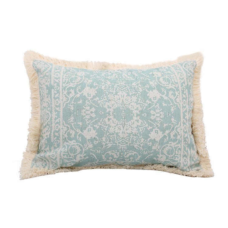 Woven tufted pillow cover