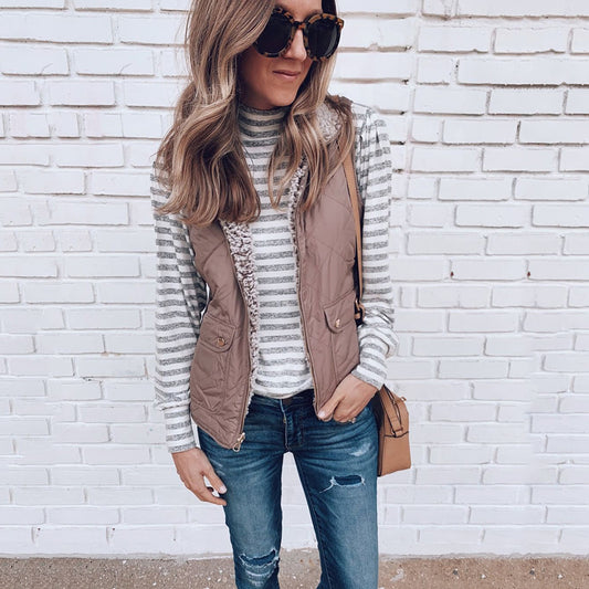 The Aspen Luxe Faux Fur Zip Statement Vest