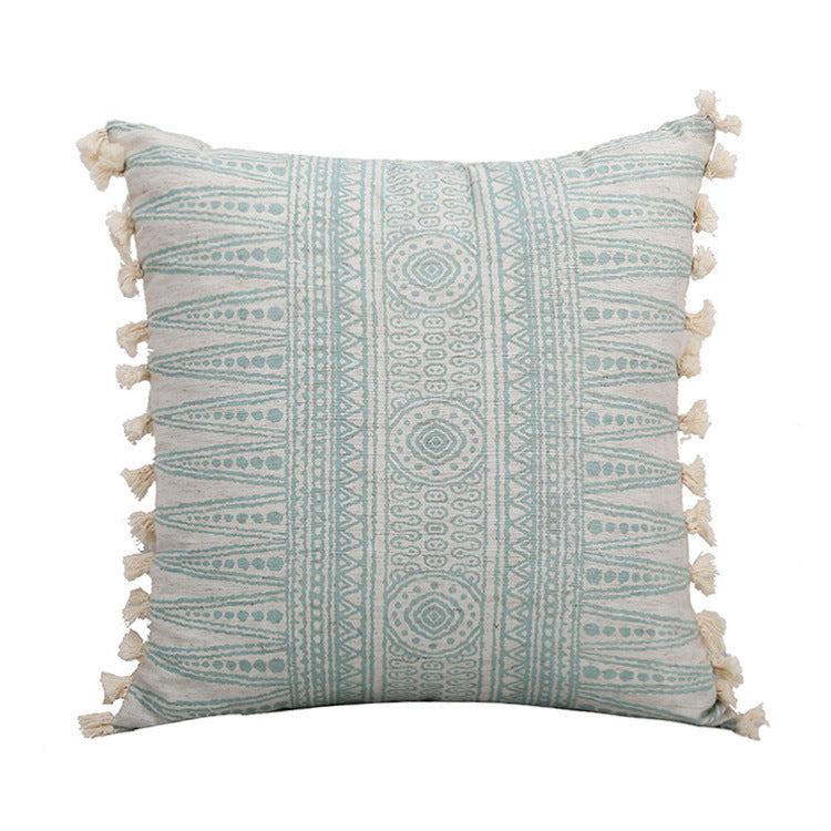 Woven tufted pillow cover