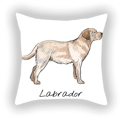 Doggies!  Printed Pillow Cover Short Plush - Cotton and Linen