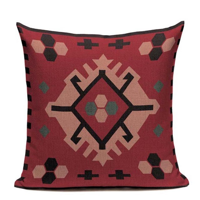 Shabby Chic Geometric Linen Pillowcase