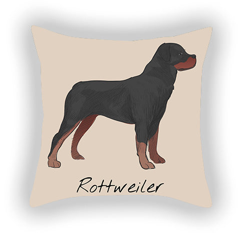 Doggies!  Printed Pillow Cover Short Plush - Cotton and Linen