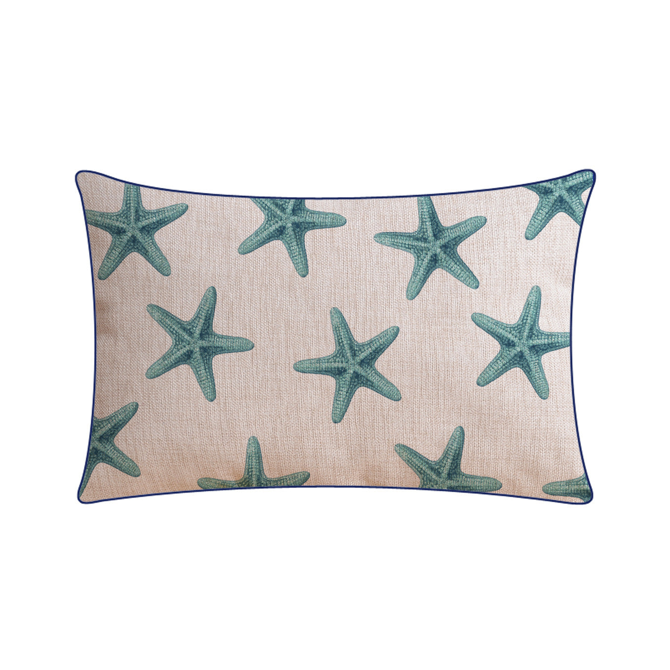 Classical Style Seaweed Starfish Pillow Thick Cotton Linen Sofa Cushion Cover