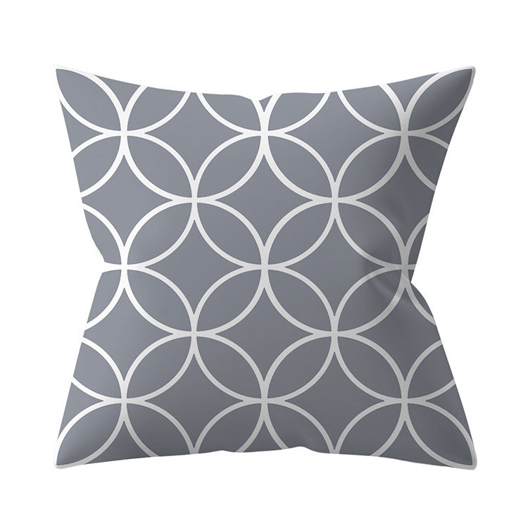 Gray Geometric Pillow Cover