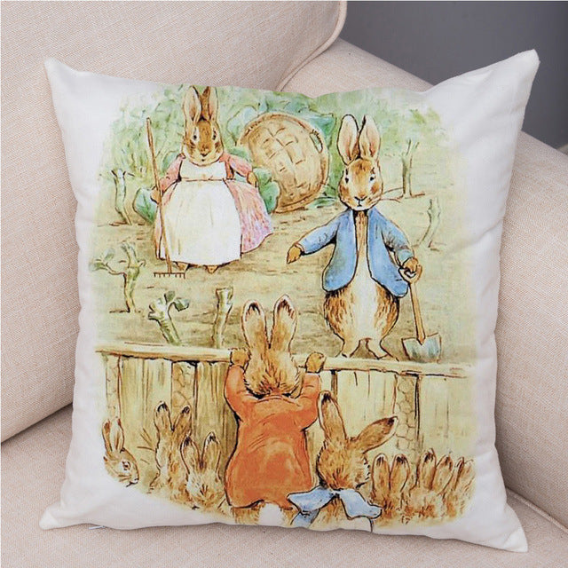 Rabbit Peach Skin Fabric Pillow Cover