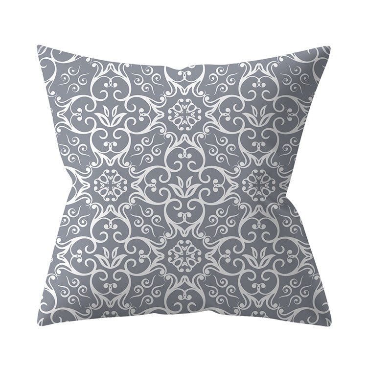 Gray Geometric Pillow Cover