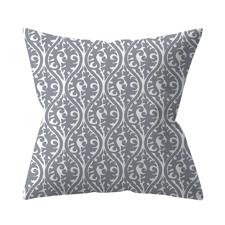 Gray Geometric Pillow Cover