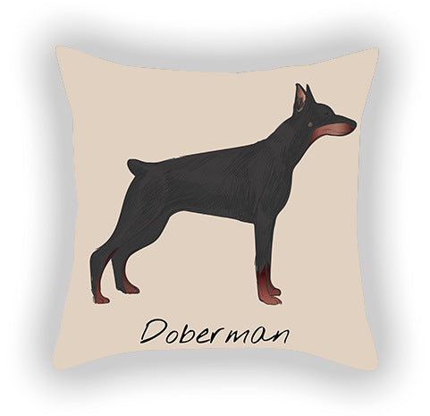 Doggies!  Printed Pillow Cover Short Plush - Cotton and Linen