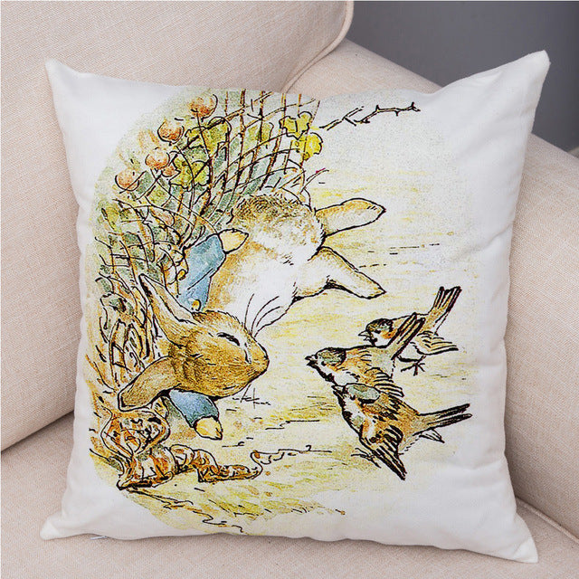 Rabbit Peach Skin Fabric Pillow Cover