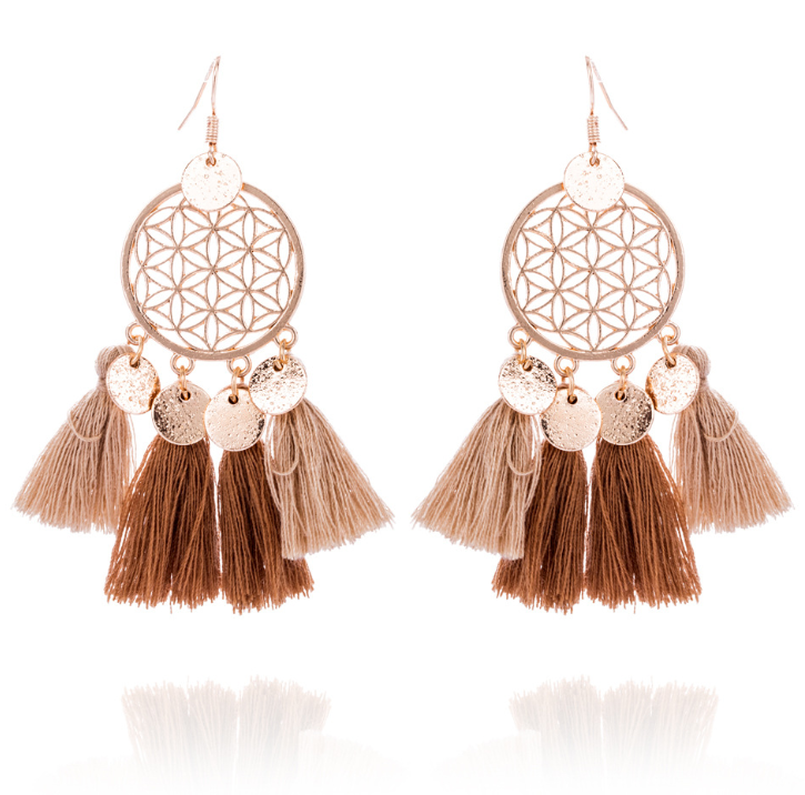 Tassel Earrings Dreamcatcher Sequin Earrings