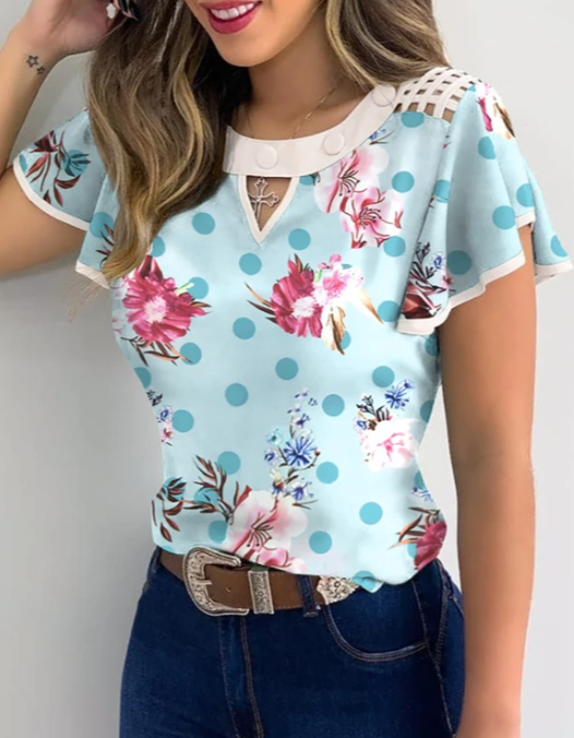 The Capri Luxe Floral Summer Blouse