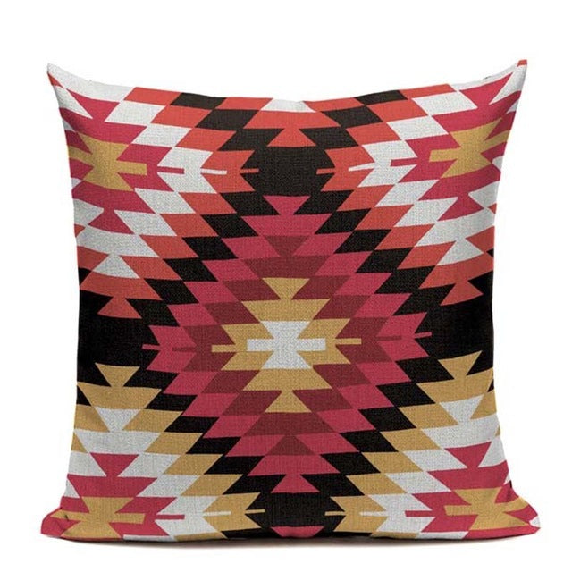 Shabby Chic Geometric Linen Pillowcase