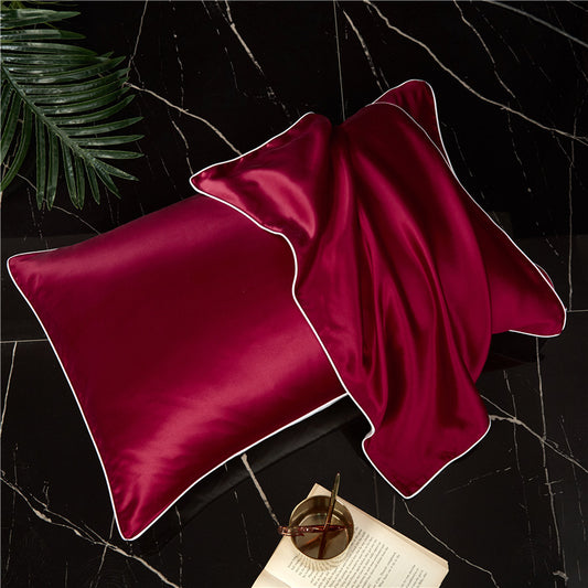 Silk Satin Pillow and Pillow Towel Cover - Single-Sided Solid Colo Silk