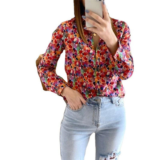The Positano Luxe Floral Statement Blouse