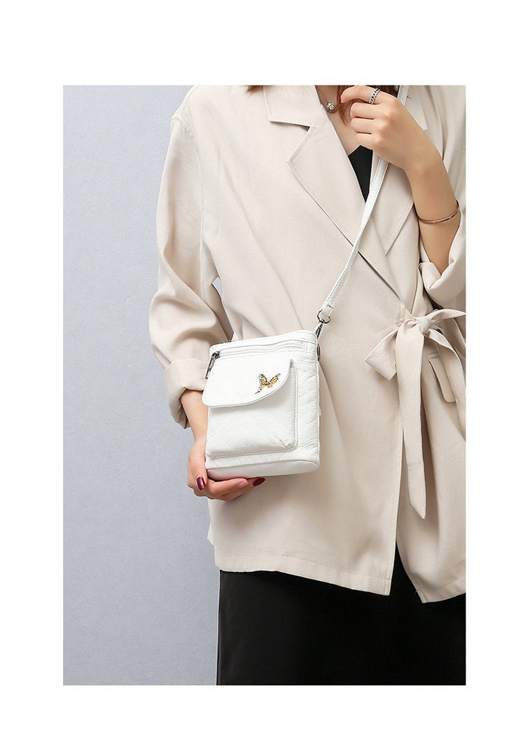 All-match embroidered crossbody bag