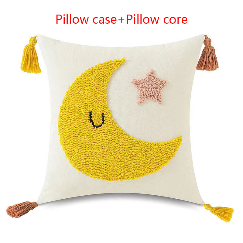 Bright and Cheerful! Loop Pillow Cover Tufted