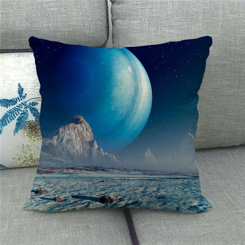 Interstellar Universe Scenery Linen Pillow Cover