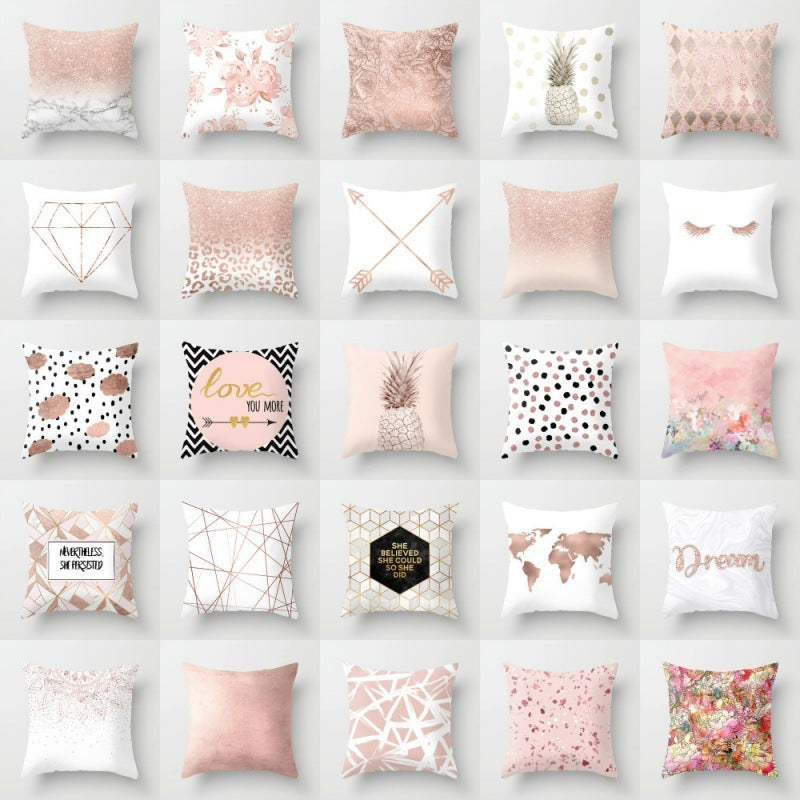 Plush Throw Pillow Marble Geometric Series Cover