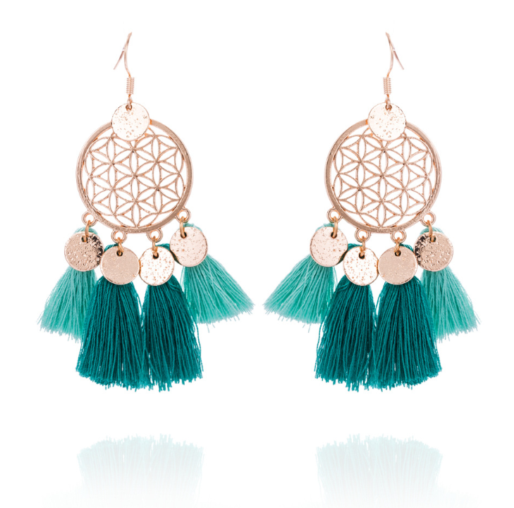 Tassel Earrings Dreamcatcher Sequin Earrings