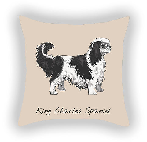 Doggies!  Printed Pillow Cover Short Plush - Cotton and Linen