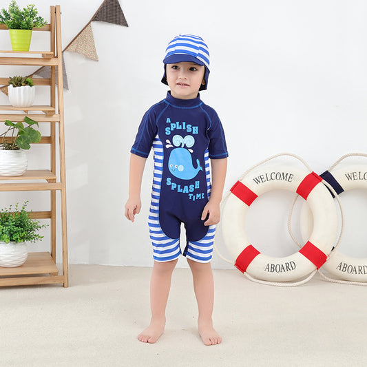 Cartoon Whale Style Children's Swimsuit