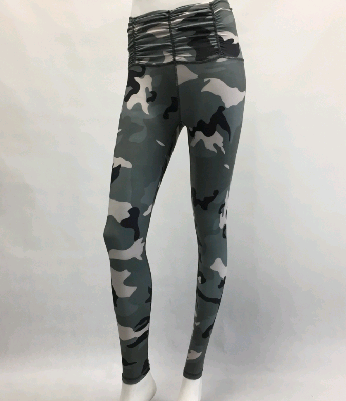 High waist four-needle six-line new camouflage fitness yoga pants tight stretch printing sports leggings