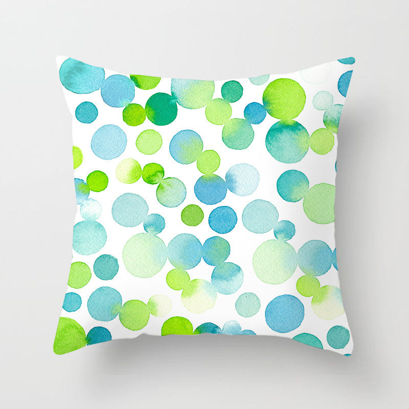 Blue And Green Printed Pillow Cover